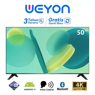 WEYON Smart TV 50 inch Digital TV Android 11.0 4K UHD Voice Control-Buletooth Connectivity-Youtube/Netfix