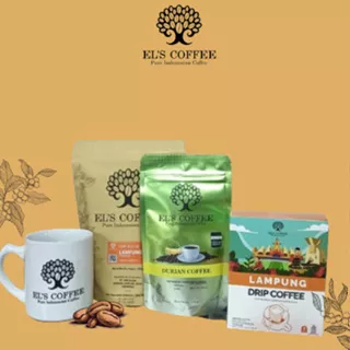 EL'S COFFEE Lampung Kopi Bubuk Drip Gift Set Durian Coffee Roasted Kopi M-1896