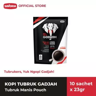 Kopi Tubruk Gadjah Manis Pouch - Bubuk Kopi Hitam 10 Sachet x 23g