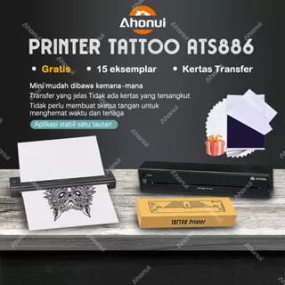 Garansi&Ori&CODATS886 digunakan oleh seniman tato/Warna Hitam Mesin Transfer Tato/Tatto Printer/USB&Bluetooth /Ukuran Mini Dengan/Cocok untuk pekerja tato/ Transfer Termal / Operasi Nyaman Mendukung ponsel dan komputer DK