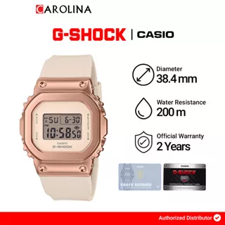 Jam Tangan Wanita Casio G-shock GM-S5600UPG-4D Digital Rose Gold Dial Beige Resin Band