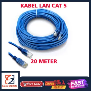 Kabel LAN RJ45 20M CAT 5 / Cat5E Ethernet Network Cable / Kabel LAN UTP 20 Meter Pabrikan High Quality 333