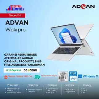 ADVAN Notebook Laptop Workpro Intel I5 14'' FHD IPS 8GB 256GB Win 11