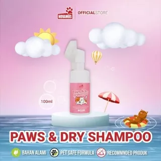 Shampoo Kering Waterless Kucing & Anjing Anabul Novamos Paws & Dry Shampoo - 100ml