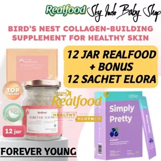 REALFOOD INDONESIA Forever Young ( P.12 Bonus 12 Sachet Kolagen Elora ) | Suplemen | Vitamin | Asam Amino | Asam Sialat | Kolagen | Minuman Sarang Burung Walet | Untuk Kecantikan & Mencerahkan Kulit | BPOM & HALAL