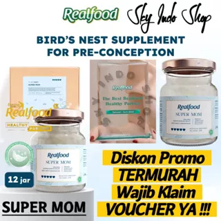 REALFOOD INDONESIA Super Mom ( P.12 ) | Suplemen | Vitamin | Asam Amino | Asam Folat | Asam Sialat | Minuman Sarang Burung Walet | Untuk Promil | BPOM & HALAL