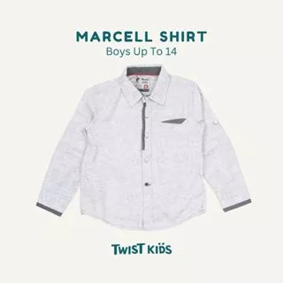 Twist Kids - [Official Store] Hot Selling, Baju/Kemeja/Atasan Motif Lengan Panjang Anak Laki-laki (usia 4-14 tahun) Marcell C Grey (Abu-Abu)