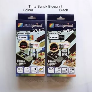 Tinta Suntik Blueprint Black / Color Untuk Printer Canon Dan HP Hitam Dan Warna Rekor Muri Tinta Terbaik Di Indonesia