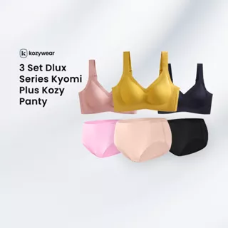 Kozy Dlux Bra Series Kyomi Paket Tiga Set (Bra + Panty)Push Up Bra Wanita Tanpa Kawat Pakaian Dalam Bra Busa Tipis CD Wanita Tanpa Jahitan Anti Jeplak Seamless