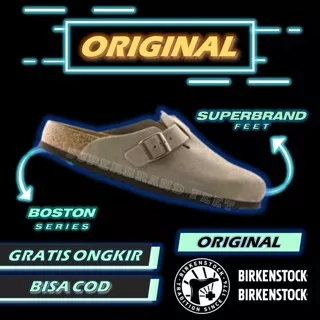 Sandal Birkenstock Boston Suede Taupe Original Sendal Birkenstock Soft Footbed Clogs Original Pria Wanita Sandals