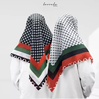 HARRAMU Jilbab Segiempat FREEDOM Edisi Palestine Voal Paris Premium Hijab Segi 4 Empat Kerudung Square Laser Cut Krudung Terbaru Scarf Scarves Scraf Printing Scraft Lasercut Jelbab Cantik Jilbap Murah Hijap Kudung Terbaru Kekinian Scarves Kudung Scarft