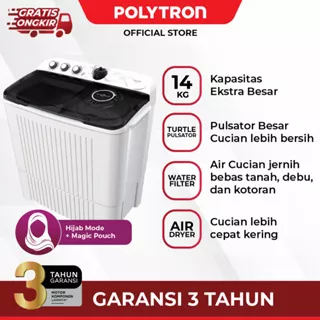 Mesin cuci POLYTRON Primadona Giant 2 tabung 14 Kg PWM 1403X