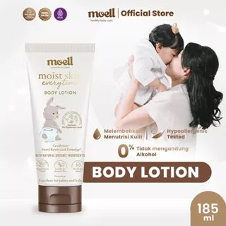 Moell Body Lotion Bayi 185gr - Moist Skin Everytime - Natural Organic - Pelembab Kulit Baby