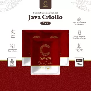 Cokelatin Signature - Minuman Seduh Coklat Bubuk - Java Criollo - Isi 3 Sachet 30gr
