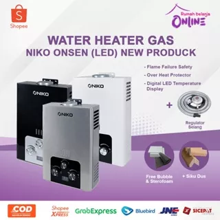 GAS WATER HEATER NIKO ONSEN (LED) WATER HEATER GAS WATER HEATER NIKO FREE SHOWER DAN SELANG FLEXIBEL