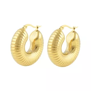 Panlandwoo - Anting Hoop Stainless Wanita Barrie