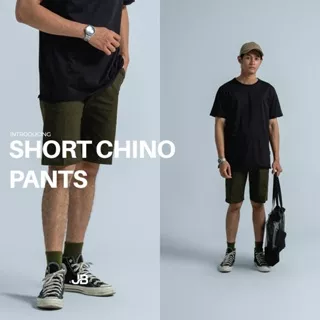 JB - Short Chino Pants Green Army - Celana Chinos Pendek Pria