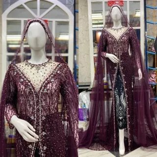 kebaya akad nikah / baju akad pengantin / kebaya modern / kebaya akad ekor panjang