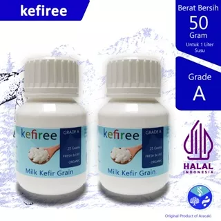 BIBIT KEFIR HIDUP / KEFIR GRAIN 100 % (FRESH ORGANIC) GRADE A - KEFIREE (50 gram)