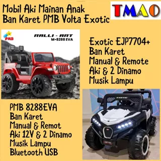 Mobil Aki Mainan Anak Jeep EXOTIC Ban Karet EJP7704+ EJP7706+ EJP7720+ EJP 7704+ 7706+ 7720+ DRAGON VOLTA 5066 EVA PMB Offroad Off Road Rubicon M8288 M-8288 EVA