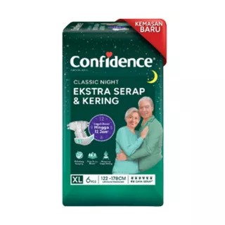 CONFIDENCE CLASSIC NIGHT ADULT XL 6 POPOK PEREKAT DEWASA LANSIA 6X DAYA SERAP