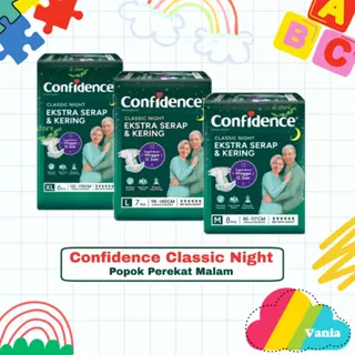 Confidence Classic Day / Night M8 L7 XL6 popok dewasa orang tua adult diapers perekat M 8 L 7 XL 6 orangtua manula