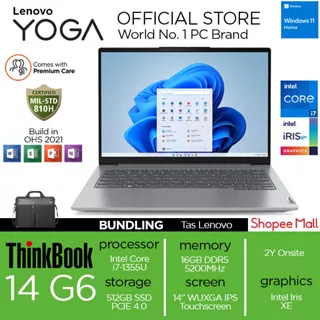 Lenovo Thinkbook 14 G6 IRL Touchscreen Intel Core i7 1355U RAM 16GB 1TBSSD IRISXE W11+OHS 14 WUXGA IPS Backlit Fingerprint 2YR