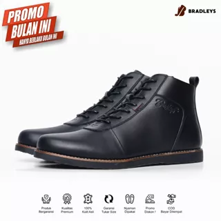 Bradleys Anubis Black - Sepatu Pria Bahan Kulit Asli Sepatu Boots Kasual Boots Sepatu Kerja