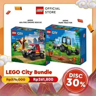 LEGO CITY BUNDLE - LEGO City 60393 4x4 Fire Engine Rescue + LEGO City 60390 Park Tractor