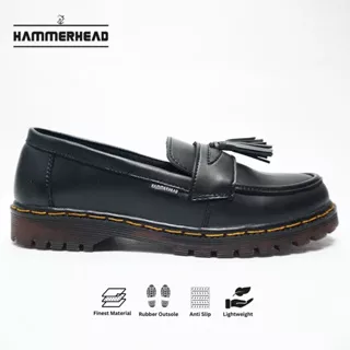 Hammerhead - Amor Black Sepatu Slip On Loafers Pria Formal Kantor Kerja Kuliah Kondangan