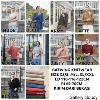 FIX DAPAT HAZEL BATWING KNITWEAR NUDE DEEP BLUE ARMY LATTE COLAR GREY DUSTY DEEP MAROON BLACK by HeavenLights HEAVEN LIGHTS