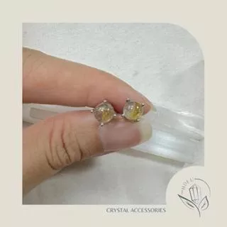 Anting Golden dan Bronze Rutile natural crystal