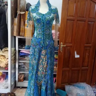 kebaya pengantin ekor panjang full payet preloved baju adat set cowo