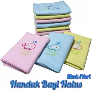 Handuk bayi lembut Ivory bordir halus jumbo 110cmx60cm