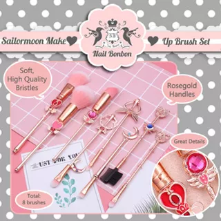 Sailormoon Make Up Brush Set Sailor Moon Make Up Brushes Pretty Soldier Make Up Tools Kuas Wajah Lip Brush Foundation Brush Powder Brush Blush Brush Kuas Bedak