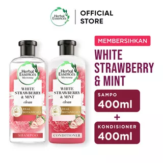 Herbal Essences Sampo dan Kondisioner Clean White Strawberry & Sweet Mint Perawatan Rambut 400ml / Herbal Essences Shampoo and Conditioner