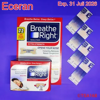 Breathe Right Extra Strength Nasal Strips 1 - 72 Strip (ECER 1 Strip) Clear Tan