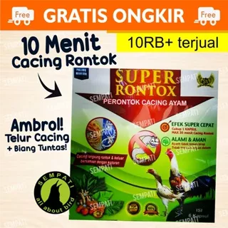 SUPER RONTOX RONTOK SN OBAT CACING AYAM BURUNG UNGGAS MERPATI PERONTOK CACINGAN HERBAL SASANA NGAPAK SPRTK