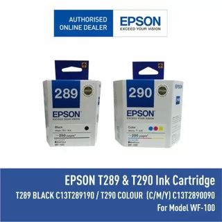Tinta Epson T289 289 Black T290 290 Color - Tinta Printer Epson WF100