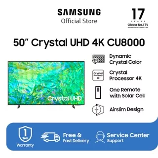 Samsung Smart TV 50 inch Crystal UHD CU8000 dengan Dynamic Crystal Color - UA50CU8000KXXD