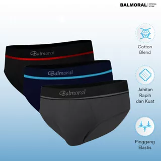 BALMORAL Daily Celana Dalam Pria 3 Pcs Cotton Blend Underwear Men's Brief's CDA-021