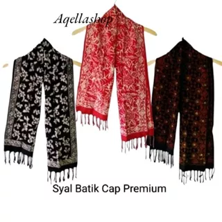 SYAL BATIK CAP PREMIUM RUMBAI-SCARF LEHER