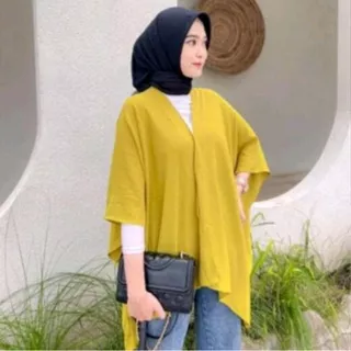 Promo Diskon 50% Outer Kekinian Batwing Long Outer Perlengkapan Stelan Baju Pakaian Atasan Wanita Rompi Polos Perempuan Baju Kalong/Keleleawar Santai dan baju lebaran kondangan model motif Terbaru baju lebaran stelan kaftan dan Gamis dan Dres tambah bros