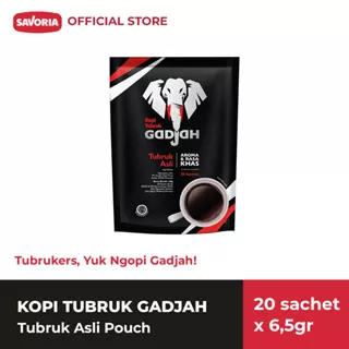 Kopi Tubruk Gadjah Asli Pouch - Bubuk Kopi Hitam 20 Sachet x 6.5g