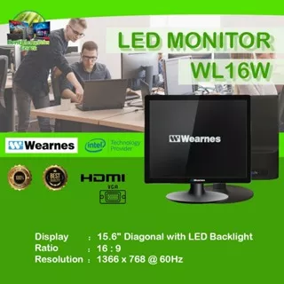 LED Monitor Terbaru-Termurah-Wearnes HD LED 15.6-Garansi Resmi 1 Tahun-High Resolution WL16W-High Quality-Simple Installation