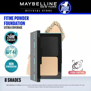 Maybelline Fit Me 24HR Oil Control Powder Foundation 5 gr Make up Bedak Two Way Cake TWC SPF 44 Blur & Cover Superstay Matte Vinyl Ink High Coverage
