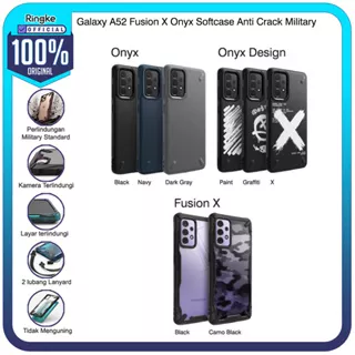 Ringke Samsung Galaxy A52 Fusion X Onyx Softcase Anti Crack Military Drop Hyrbrid Tough Armor