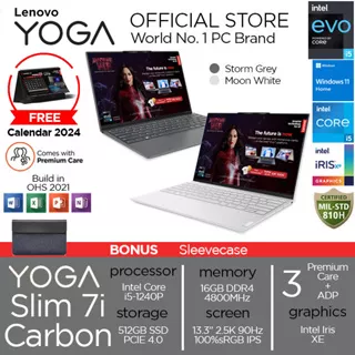 Lenovo Yoga Slim 7i Carbon Touch i5 1240P 16GB 512SSD IRISXE W11+OHS 13.3 2.5K 3Y+2YADP 22ID