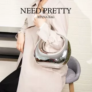 NEED PRETTY [REYNA BAG] hard glossy crescent moon top handle handbag tas tangan