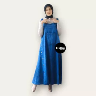 Baju Kodok Jesina Overall Dress Rok Jeans Denim Wanita Jumbo Terbaru Korean Style 2024 Premium Ld 120 Overall Jumbo Saku Depan Allsize
